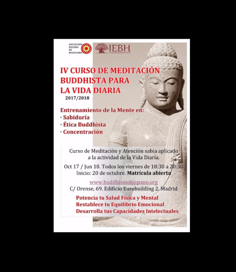 IV Curso de Meditación Buddhista para la Vida Diaria