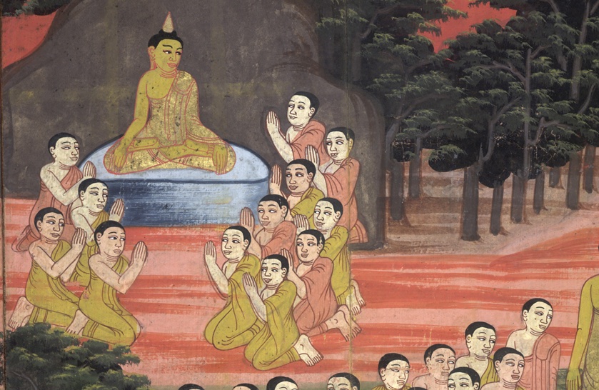 Discurso del Símil del fuego The Fire Sermon at Varanasi. British Library, Or. 14297, f.36.
