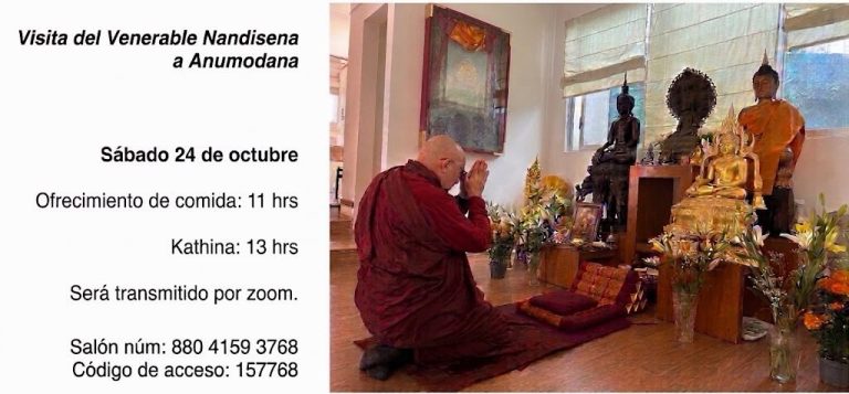 Kathina en Anumodana — visita del Venerable Bhikkhu Nandisena